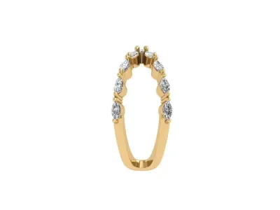 Solitaire Wedding Band 3D print model 13