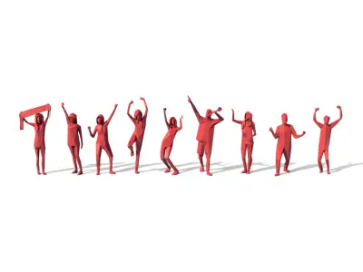 Low Poly Posed People Pack 6 3D model