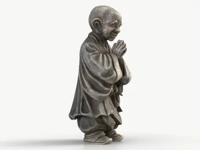 Smiling Monk Statue 1 3D model