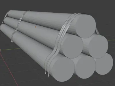 Wooden Logs Low-poly 3D model Low-poly 3D model