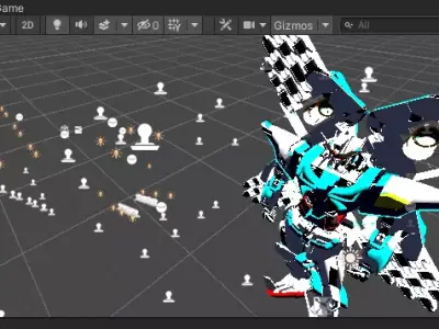 GAZ Model 001 with Hands Quad Back Boosters Mecha Suit 3D model