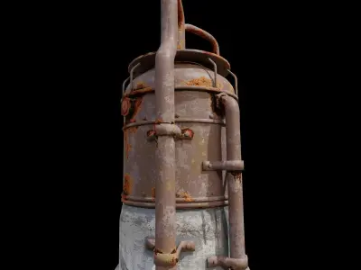 Rusted Metal Silo 3D model