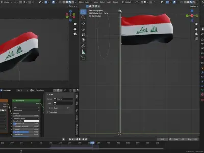 Animated Iraq Flags 3D model