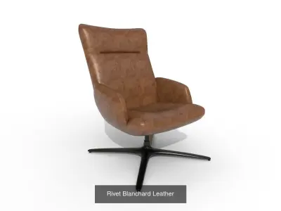 Wooden and leather chair 3D Model Pack