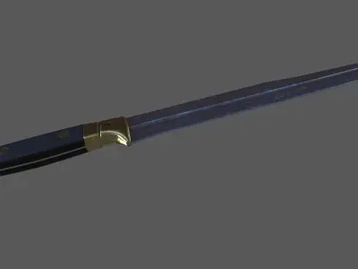 French WWI Butcher Knife Low-poly 3D model