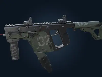 gunner gun with laser 3D model