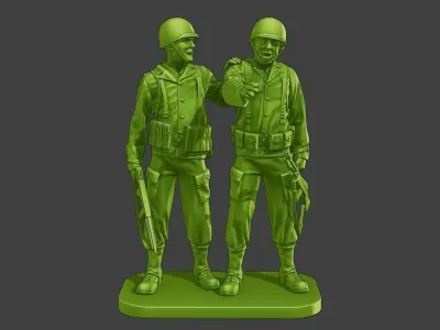 American soldiers ww2 laugh A15 3D print model