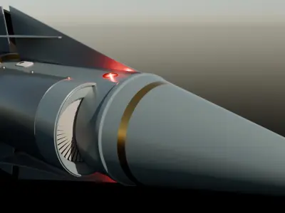 High-polly Turbine Missile 3D model