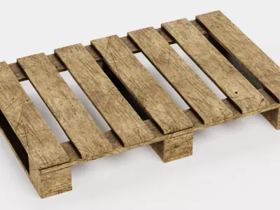 Pallet V4 - Weathered Wooden Shipping Platform 3D model