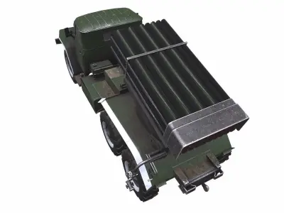 BM-21 Grad Self-Propelled Multiple Rocket Launcher Low-poly 3D model