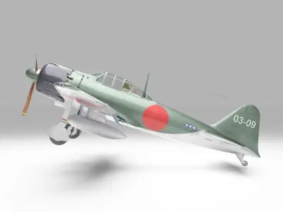 Mitsubishi A6M Zero 3D model get