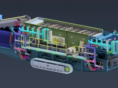 SPS6203 Crawler Mobile Horizontal Screening Station 3D 3D model