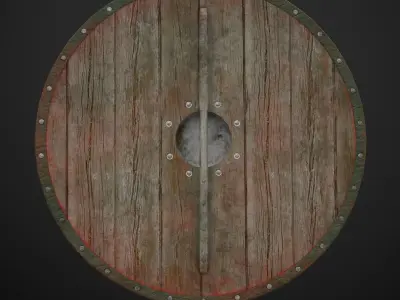 Viking Shield Low Poly Game Ready Low-poly 3D model