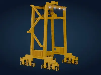 Harbor Crane  - Game Ready - PBR Low-poly 3D model
