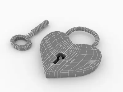 Heart lock 3D model purchase