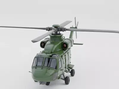 Stylized Tactical Military Helicopter 3D Model Low-poly 3D model