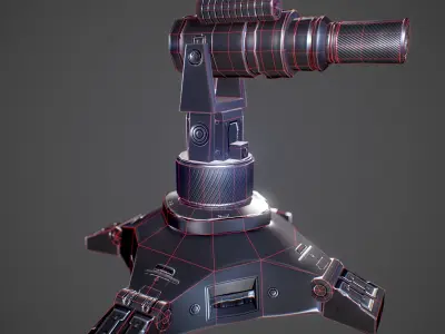 Mini Gun Low-poly 3D model