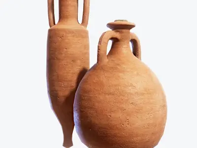 Roman Amphora Pack Low-poly 3D model