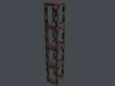 Watchtower tall wooden shelf Low-poly 3D model