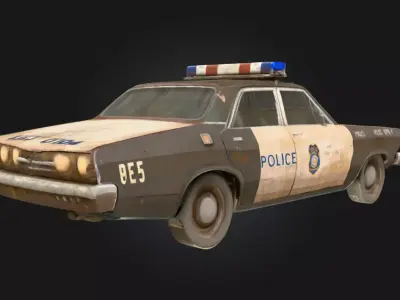 Rusty Patrol Cruiser Abandoned Law Enforcement Vehicle  Free 3D model