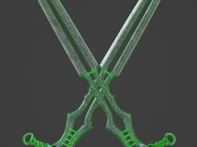 Old Forged Sword PBR Low-poly 3D model