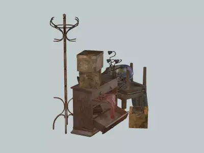 Debris Groundfill Junk Trash Game Ready Low-Poly 3D Model Low-poly 3D model