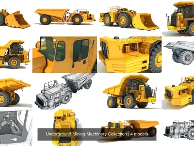 Underground Mining Machinery Collection 3D Model Pack