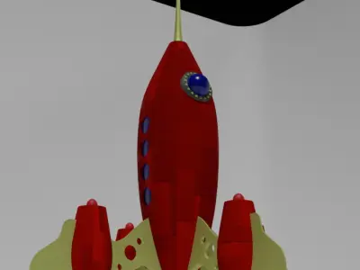 Retro style 3d rocket 3D model