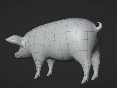 Pig - Stylized Low-poly 3D model