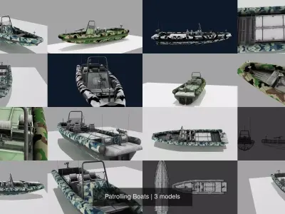 Patrolling Boats 3D Model Pack