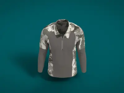 Military Outfit - T-shirt Low-poly 3D model 57