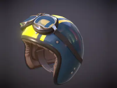 vintange  motorcycle helmet 3D model