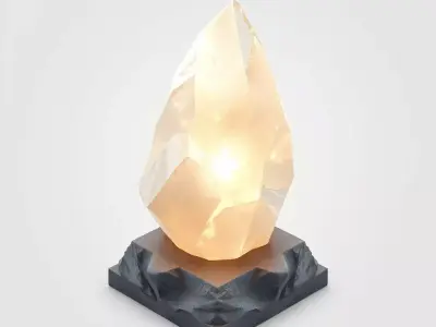 Glowing Crystal Lamp Decor Low-poly 3D model