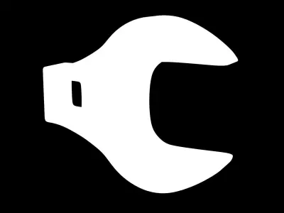 Open End Metric Crowfoot Wrench SCOM32 Low-poly 3D model