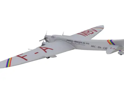 Couzinet 70 Arc-en-Ciel Low-poly 3D model