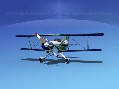 Acro Sport II Biplane 3D model 3
