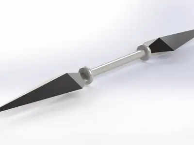 Double Kunai Weapon 3D Model Low Poly Ninja Blade 3D model