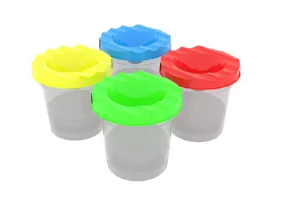 Writing Brush Cups 3D model
