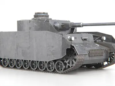 Panzer IV Panzer 4 Medium Tank WWII German Tank Armored Skirt 3D model