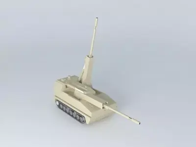 artillery gun system model 3D model