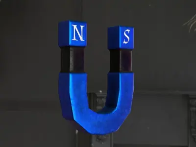Stylized Magnet - Blue 3D model
