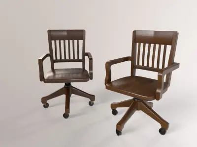 1930 Office Chair Low-poly 3D model