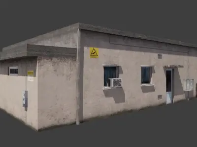 Building shop City Village Work Street Low-poly 3D model Low-poly 3D model