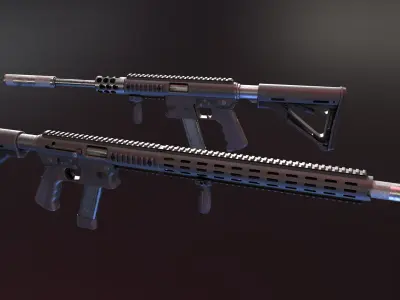 Aero Survival Rifle - Custom Low-poly 3D model