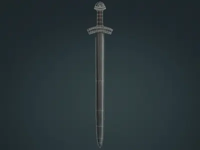 Viking Sword D - Fantasy Weapon Low-poly 3D model
