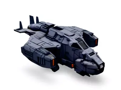 Scifi Dropship VTOL Gunship Low-poly 3D model