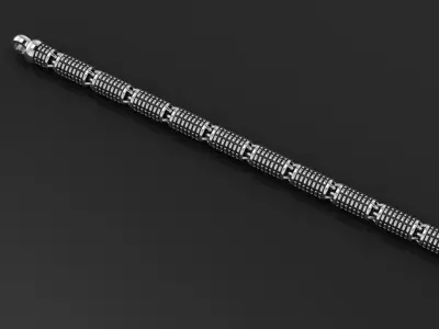 9mm Stylish antique chain with patterns 3D print model