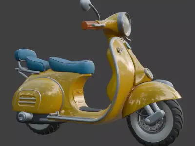 Vintage Retro Scooter 3D Model 3D model order