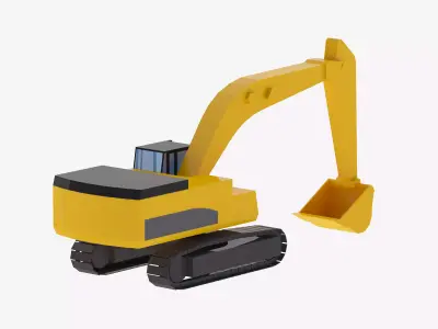 Excavator Construction 385C L Simplified Low-poly 3D model