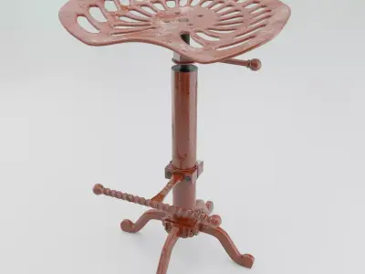Tractor Seat Industrial Bar Stool 3D model